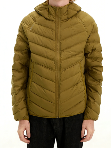 Olive Green Lightweight Hooded Puffer Jacket
